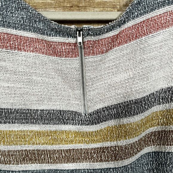 GREEN ENVELOPE STRIPED TWEED BOHO CASUAL CLASSIC COASTAL EVERYDAY TANK TOP LRG - Picture 3 of 4